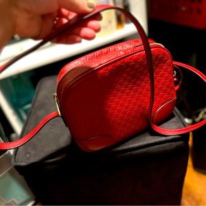 Gucci - Bree Rosso Microguccissima Red Leather Cross Body Bag